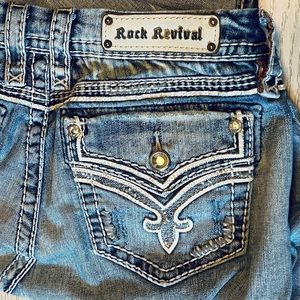 Rock Revival Donna Boot Cut hard to find women’s size 31 mid rise blue jeans